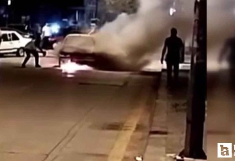 Elmadağ'a araç yangını kameralara yansıdı