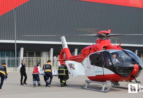 Motosiklet kazasında ağır yaralanan çocuk ambulans uçakla Ankara'ya getirildi