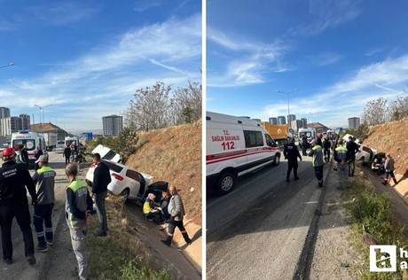 Kırıkkale -  Ankara yolunda 2 otomobil çarpıştı, 8 kişi yaralandı