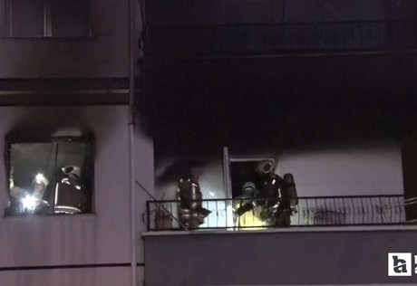 Mamak'ta 6  katlı binada çıkan yangın paniğe neden oldu