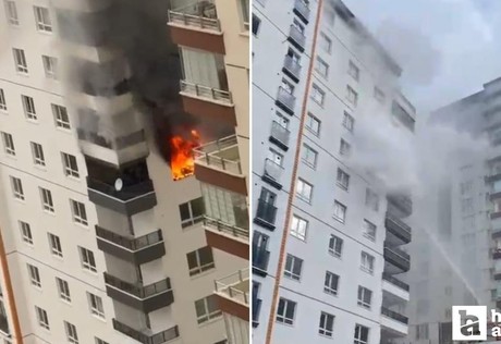 Mamak'taki bir apartmanda çıkan yangında mahsur kalan anne ve oğlu kurtarıldı
