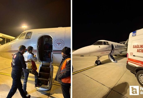 Ağrı'da karaciğer yetmezliği gelişen 2 yaşındaki çocuk uçak ambulansla Ankara'ya sevk edildi