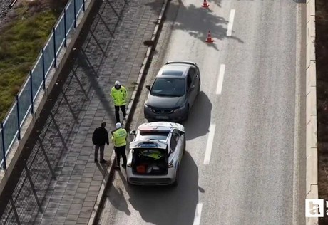 Kırıkkale'de uygulamadan kaçan araç dron ile takip edilip ceza kesildi