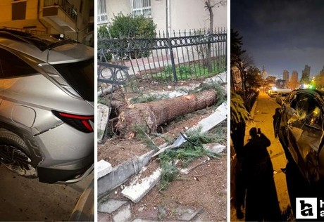 Keçiören'de hafriyat kamyonu bahçedeki 4 araca çarptı