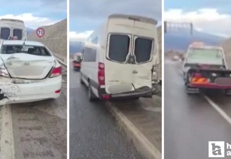 Elmadağ’da zincirleme trafik kazası: 6 araç çarpıştı, 2 kişi yaralı