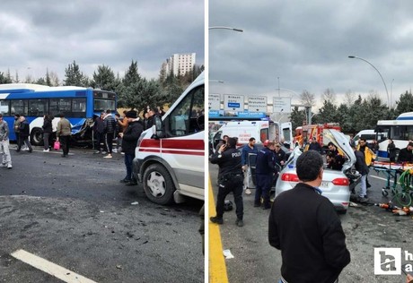Çankaya'da EGO otobüsüne otomobil çarptı: 1'i ağır 4 yaralı