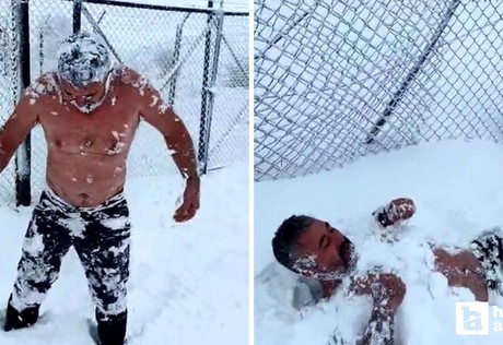 Beypazarı'nda off-road etkinliğinde eksi 15 derecede kar banyosu yaptılar