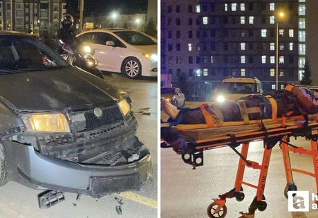 Çorum'da otomobilin çarptığı motokurye yaralandı!