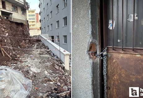 Altındağ'da bitişik kazı sebebi ile temeli hasar gören bina tahliye edildi!