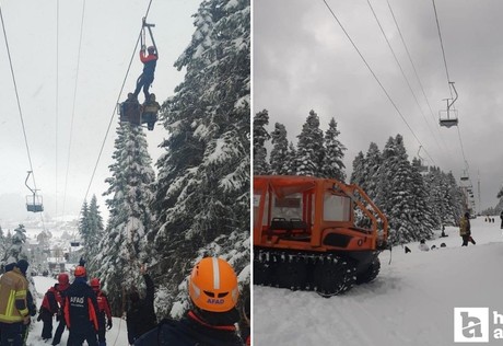 Uludağ'da telesiyej arızası sebebiyle mahsur kalan 51 kişi ekipler tarafından kurtarıldı
