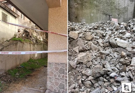 Mamak'ta kayalıklardan kopan parçalar iki binanın mühürlenmesine neden oldu