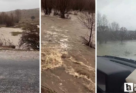 Çankırı’da kuvvetli sağanak sonrası baraj taştı, sel suları yollara ulaştı