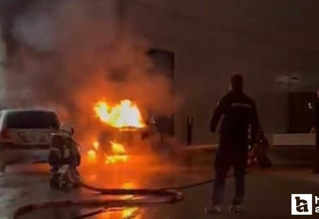 Çankaya'da alev alan elektrikli otomobil kullanılmaz hale geldi