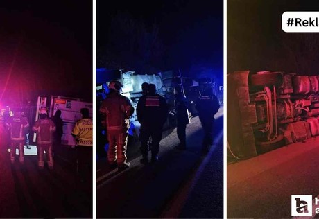 Bursa-Ankara karayolunda trafik kazası: Tır devrildi!