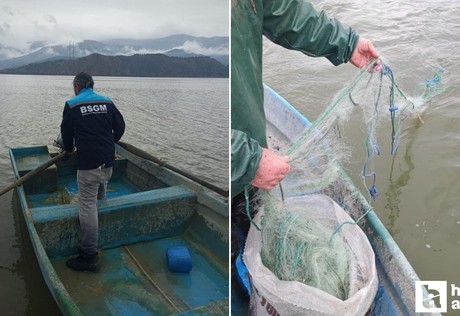 Çorum'da denetimlerde gölde 800 metrelik kaçak balık ağı tespit edildi