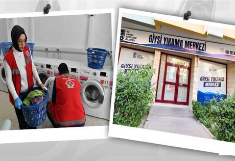 Ankara Büyükşehir Belediyesi'nin öğrencilere ücretsiz giysi yıkama hizmeti devam ediyor