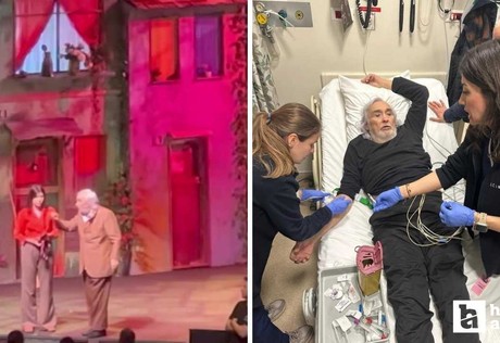 Müjdat Gezen sahnede fenalaştı, hastaneye kaldırıldı