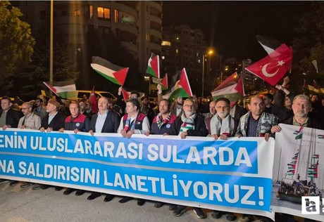 Sumud Filosuna müdahale Ankara'da protesto edildi