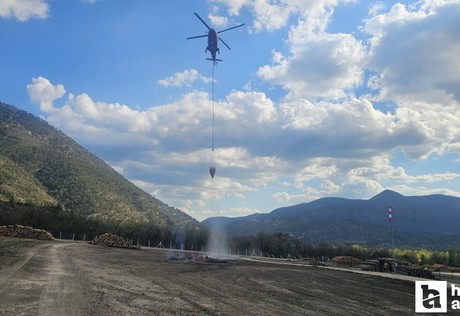 Nallıhan'da yangın söndürme helikopteri ile tatbikat yapıldı