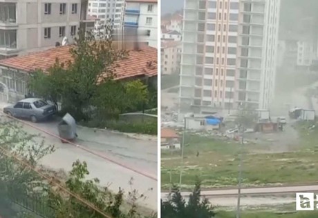 Başkent Ankara'da kuvvetli rüzgar etkili oldu