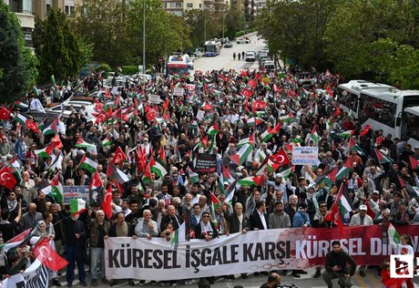 Başkentte "Küresel İşgale Küresel Direniş" yürüyüşü yapıldı