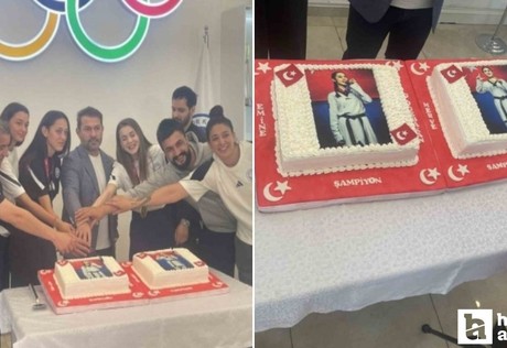 ASKİ Spor, Almanya'dan madalya ile dönen sporcuları için pasta kesti