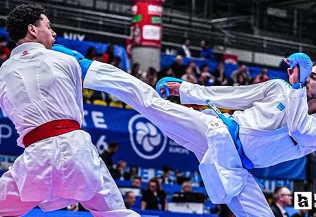 Avrupa Karate Şampiyonası'nda milli sporcular madalyaya koşuyorlar
