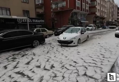 Kahramankazan'da sokaklar beyaza büründü!