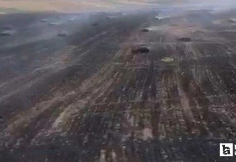 Çorum'da çıkan yangında 150 dekarı buğday ekili olmak üzere 300 dekar arazi zarar gördü
