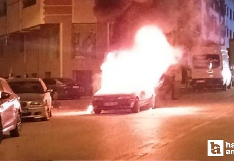 Elmadağ’da seyir halindeki araç alev alev yandı!