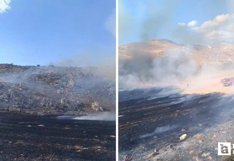Nallıhan'da otluk alanda çıkan yangını itfaiye söndürdü
