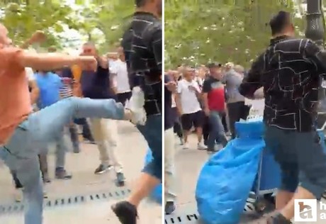 Özgür Özel'in cuma namazı çıkışında tekmeli gerginlik yaşandı