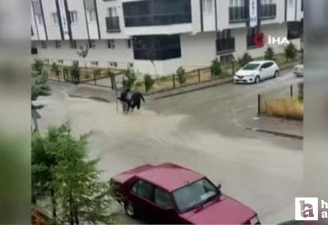 Sincan'da sağanak yağış nedeniyle bir evi su bastı!