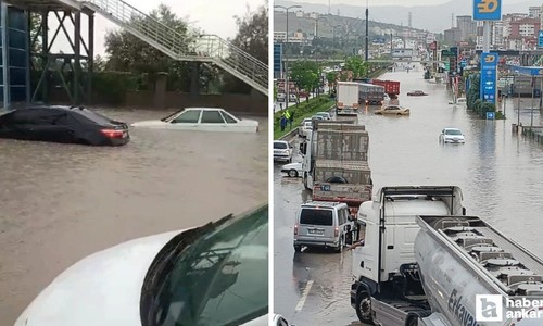Ankara'da sağanak nedeniyle Ayaş yolu trafiğe kapandı, metro seferleri durduruldu bazı durakları su bastı