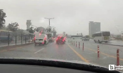 Ankara fırtına ve dolu yağışına teslim oldu