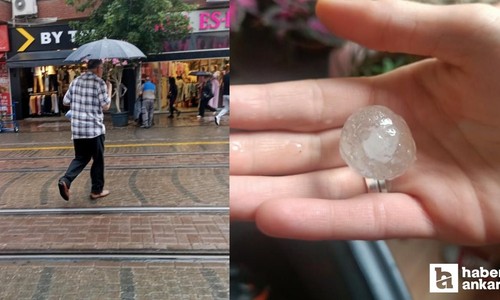 Eskişehir'e dolu yağdı! Vatandaşlar zor anlar yaşadı