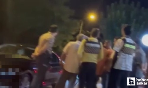 Ankara Yenimahalle'de resmi plakalı araç kaza yaptı!