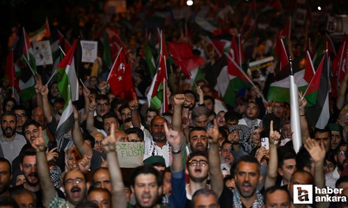 Ankaralılar İsmail Haniye suikastine tepki için toplandı!