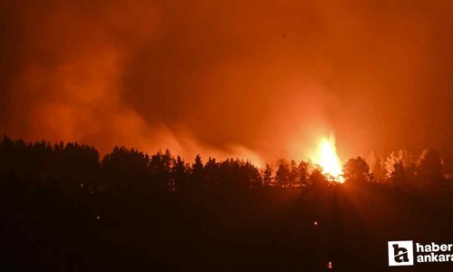 Ankara Kızılcahamam'da başlayarak Gerede'ye sıçrayan yangına müdahale sürüyor