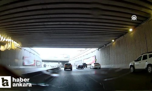 Ankara Etimesgut'ta bir sürücü kaza yapan araca çarpmamak için refüje çıktı
