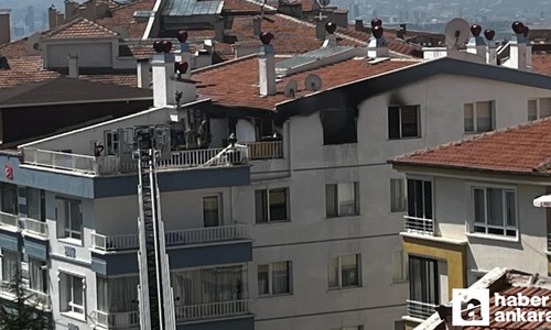 Ankara Keçiören'de bina terasında yangın çıktı