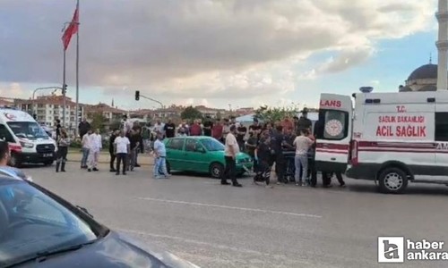 Ankara Sincan'da iki araç kavşakta çarpıştı!