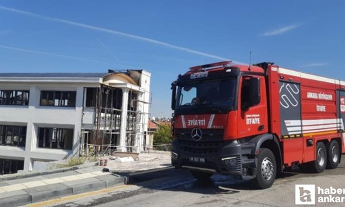 Çankaya’da bina inşaatının çatısında yangın çıktı: 1 işçi yaralandı
