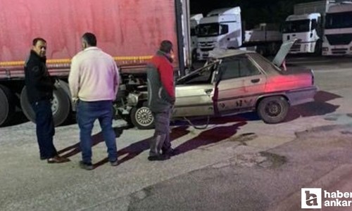 Ankara Polatlı’da otomobil tıra arkadan çarptı