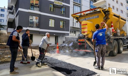 Etimesgut Belediyesi 22 sokakta eş zamanlı asfalt çalışması yapıyor