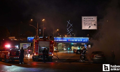 Ankara'da seyir halindeki araçta yangın çıktı!
