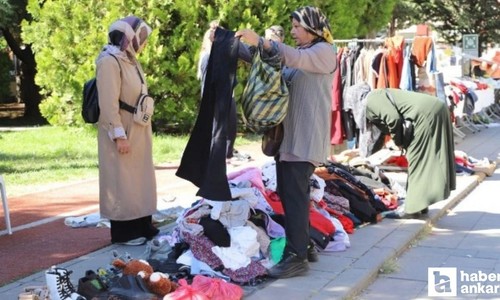 Gölbaşı’nda düzenlenen kermeste çeşitli eşyalar satışa sunuldu