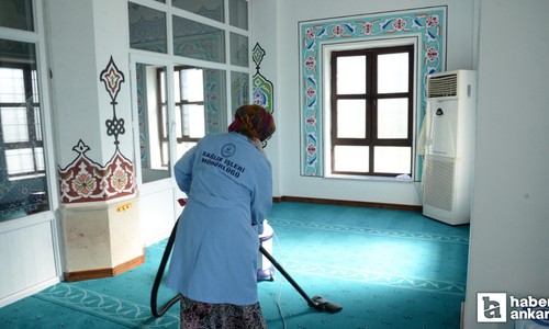 Kahramankazan Belediyesi cami ve mescitlerin temiz kalmasına destek oluyor