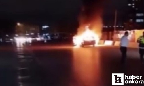 Ankara Altındağ'da seyir halindeki araçta yangın: Hurdaya döndü