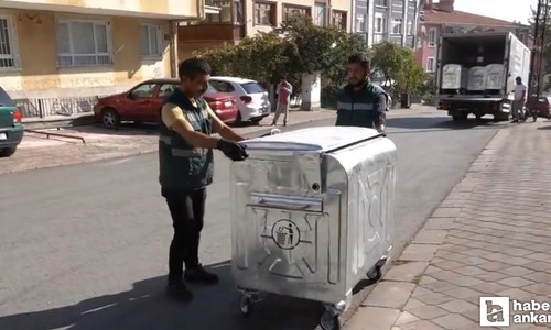 Keçiören Belediyesi çöp konteynerleri yerleştirmeye devam ediyor